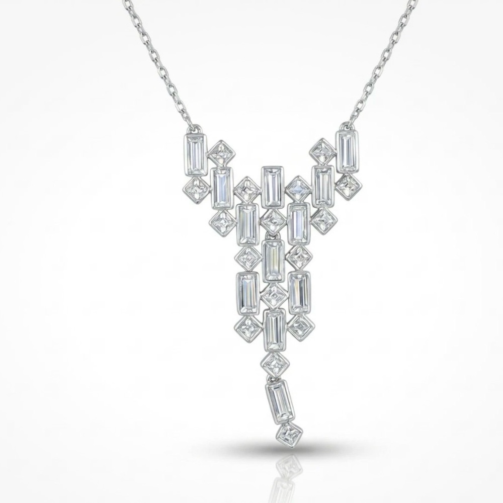 Authentic Swarovski VIOLA necklace BNIB exquisite deco look $160 swan logo NWT - Picture 5 of 11